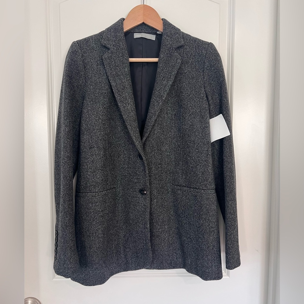 Vince Herringbone Wool Blazer - Size 4